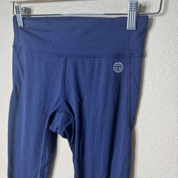 Tory Burch Tory Sport Leggings Women's SP Navy Blue Performance Yoga Gym - Picture 2 of 7